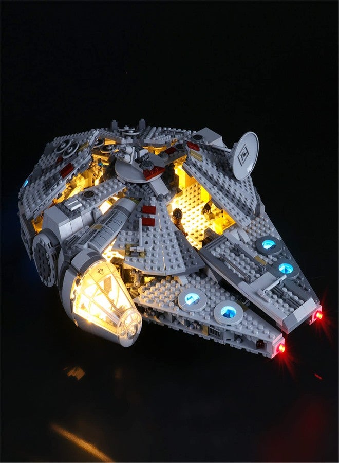 YEABRICKS مصباح LED من YABRICKS لنموذج مكعبات بناء سفينة الألفية من سلسلة حرب النجوم من ليغو - 75257 (مجموعة ليغو غير متضمنة) - Image 2